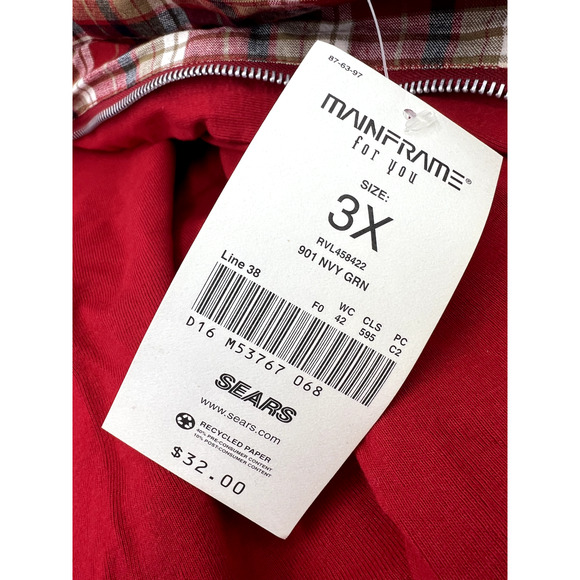 Women's Reversibles Hooded Red Plaid Zip Vest 3XL Sears New with Tags Old Stock - Picture 4 of 14